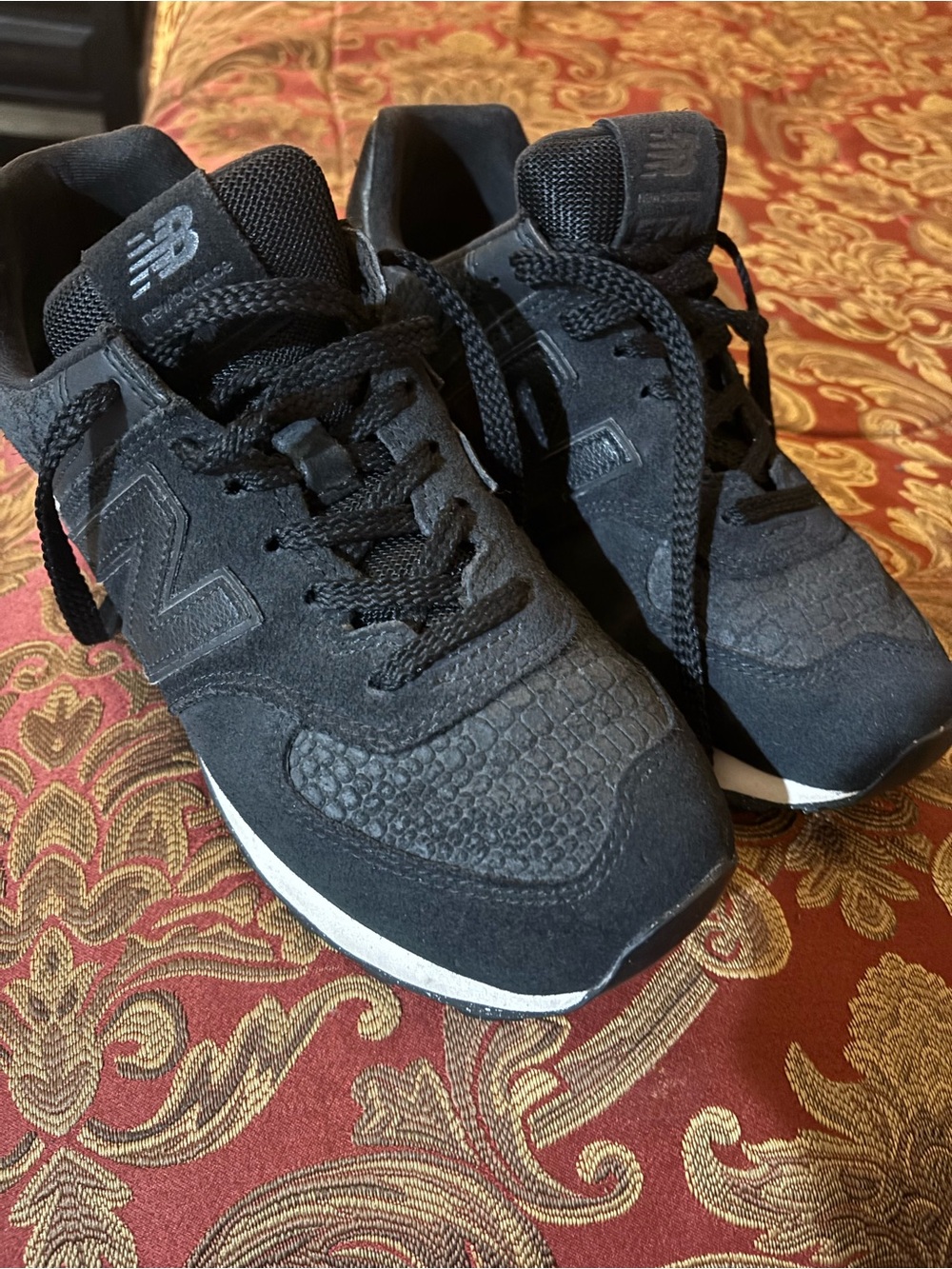 New balance 574 black crocodile W 10